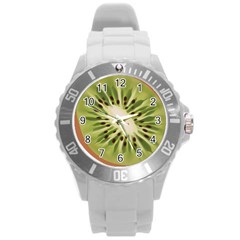 Kiwi Fruit Fresh Green Tasty Food Round Plastic Sport Watch (l) by Simbadda