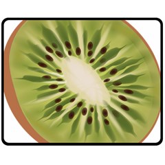 Kiwi Fruit Fresh Green Tasty Food Double Sided Fleece Blanket (medium)  by Simbadda