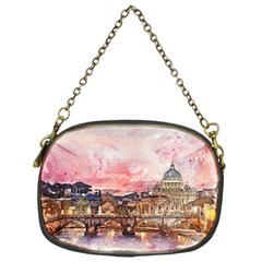 City Buildings Bridge Water River Chain Purse (one Side) by Simbadda