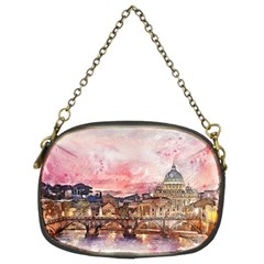 City Buildings Bridge Water River Chain Purse (two Sides) by Simbadda