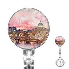 City Buildings Bridge Water River Stainless Steel Nurses Watch by Simbadda