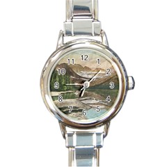 Glacier National Park Scenic View Round Italian Charm Watch by Simbadda