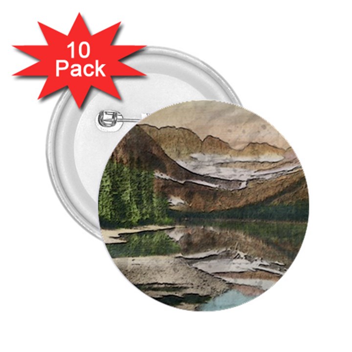 Glacier National Park Scenic View 2.25  Buttons (10 pack) 