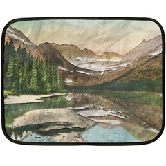 Glacier National Park Scenic View Fleece Blanket (mini) by Simbadda