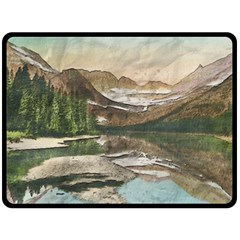 Glacier National Park Scenic View Fleece Blanket (large)  by Simbadda