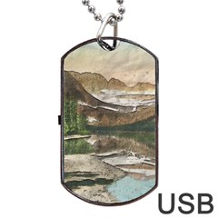 Glacier National Park Scenic View Dog Tag Usb Flash (one Side) by Simbadda