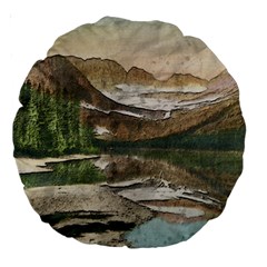 Glacier National Park Scenic View Large 18  Premium Round Cushions by Simbadda