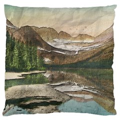 Glacier National Park Scenic View Large Flano Cushion Case (one Side) by Simbadda