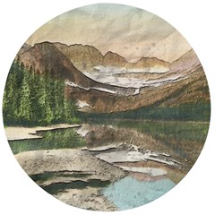 Glacier National Park Scenic View Wooden Bottle Opener (round) by Simbadda