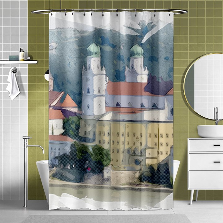 Architecture Old Sky Travel Shower Curtain 48  x 72  (Small) 