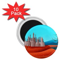 Castle Landscape Mountains Hills 1 75  Magnets (10 Pack)  by Simbadda