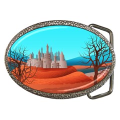 Castle Landscape Mountains Hills Belt Buckles by Simbadda