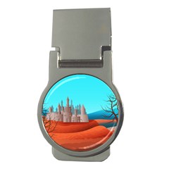 Castle Landscape Mountains Hills Money Clips (round)  by Simbadda