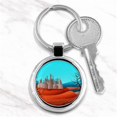 Castle Landscape Mountains Hills Key Chain (round) by Simbadda