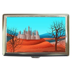 Castle Landscape Mountains Hills Cigarette Money Case by Simbadda