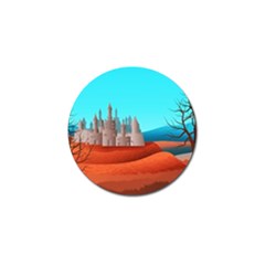 Castle Landscape Mountains Hills Golf Ball Marker by Simbadda