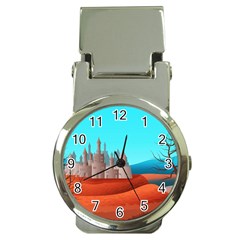 Castle Landscape Mountains Hills Money Clip Watches by Simbadda