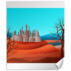 Castle Landscape Mountains Hills Canvas 8  X 10  by Simbadda