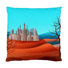 Castle Landscape Mountains Hills Standard Cushion Case (one Side) by Simbadda