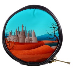 Castle Landscape Mountains Hills Mini Makeup Bag by Simbadda