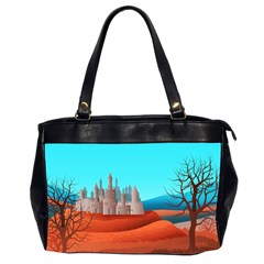 Castle Landscape Mountains Hills Oversize Office Handbag (2 Sides) by Simbadda