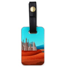 Castle Landscape Mountains Hills Luggage Tag (one Side) by Simbadda