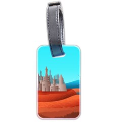 Castle Landscape Mountains Hills Luggage Tag (two Sides) by Simbadda