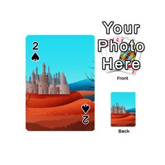 Castle Landscape Mountains Hills Playing Cards 54 Designs (mini) by Simbadda