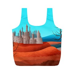 Castle Landscape Mountains Hills Full Print Recycle Bag (m) by Simbadda