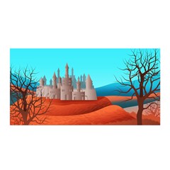 Castle Landscape Mountains Hills Satin Wrap by Simbadda