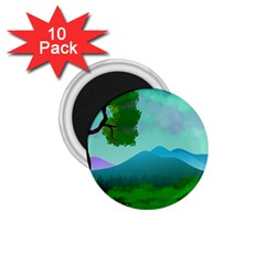 Landscape Illustration Nature Tree 1 75  Magnets (10 Pack)  by Simbadda