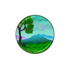 Landscape Illustration Nature Tree Hat Clip Ball Marker