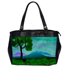 Landscape Illustration Nature Tree Oversize Office Handbag by Simbadda