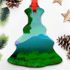 Landscape Illustration Nature Tree Christmas Tree Ornament (two Sides) by Simbadda