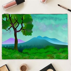 Landscape Illustration Nature Tree Cosmetic Bag (xxl)