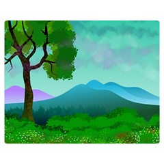 Landscape Illustration Nature Tree Double Sided Flano Blanket (medium)  by Simbadda