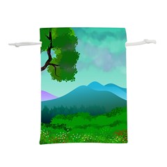 Landscape Illustration Nature Tree Lightweight Drawstring Pouch (l)