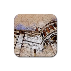 Building Architecture Columns Rubber Coaster (square)  by Simbadda