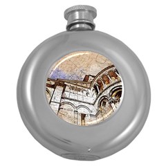 Building Architecture Columns Round Hip Flask (5 Oz) by Simbadda