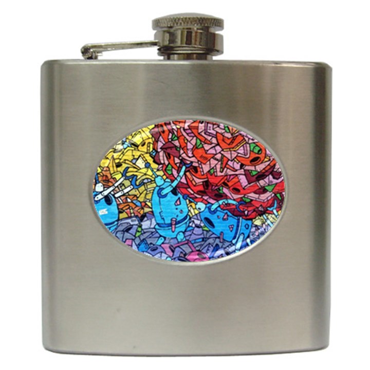 Graffiti Wall Mural Painting Arts Hip Flask (6 oz)