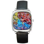 Graffiti Wall Mural Painting Arts Square Metal Watch Front