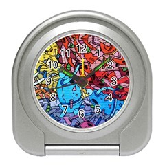 Graffiti Wall Mural Painting Arts Travel Alarm Clock by Simbadda