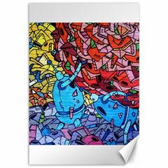 Graffiti Wall Mural Painting Arts Canvas 12  X 18  by Simbadda