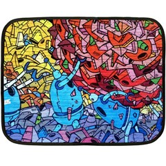 Graffiti Wall Mural Painting Arts Fleece Blanket (mini) by Simbadda