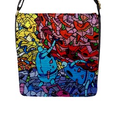 Graffiti Wall Mural Painting Arts Flap Closure Messenger Bag (l) by Simbadda