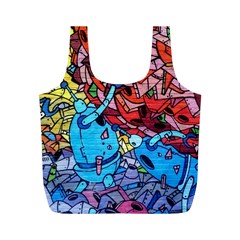 Graffiti Wall Mural Painting Arts Full Print Recycle Bag (m) by Simbadda