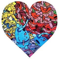 Graffiti Wall Mural Painting Arts Wooden Puzzle Heart