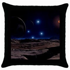 Lunar Landscape Star Brown Dwarf Throw Pillow Case (black) by Simbadda