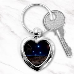 Lunar Landscape Star Brown Dwarf Key Chain (heart) by Simbadda