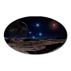 Lunar Landscape Star Brown Dwarf Oval Magnet by Simbadda